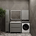 Тумба с раковиной Style Line Бергамо мини 90 напольная, антискрейч серый матовый