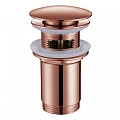 Донный клапан ABBER AF0010MRG с переливом, розовое золото матовое