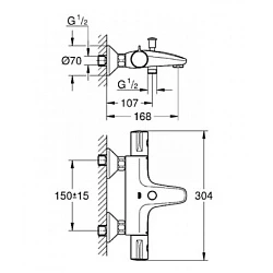 Термостатический смеситель Grohe Grohtherm 800 34567000 для ванны с душем, хром