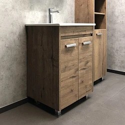 Тумба с раковиной Comforty Марио 60 00-00004155CF дуб темный