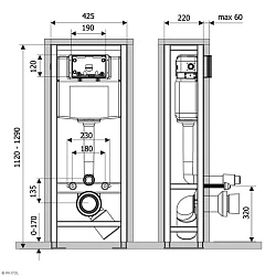 Инсталляция для унитаза KKPol Professional ZSP/M428/0.1/K