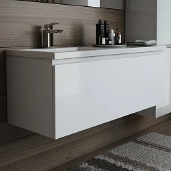 Тумба под раковину Эстет Dallas Luxe 120 ФР-00001930 белая глянцевая
