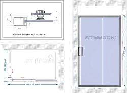 Душевой уголок STWORKI Карлстад 120x90см DE019RC90120200 профиль хром глянец, стекло матовое