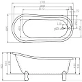 Акриловая ванна BelBagno 170x80,5x81,5 BB04 белая глянцевая