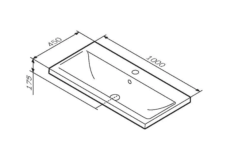Раковина встраиваемая AM.PM X-Joy 100см M85AWCC1002WG белая глянцевая