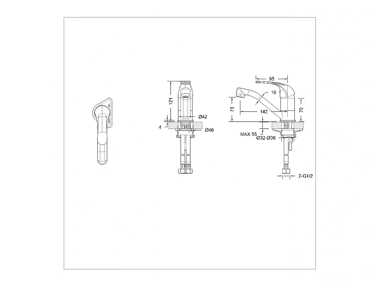 Смеситель для раковины Bravat Fit F1233188CP-RUS хром