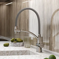 Смеситель для кухни Sancos Eri SC4001BN брашированный никель / серый