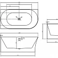 Акриловая ванна ABBER 150x78 AB9258-1.5 L белая глянцевая