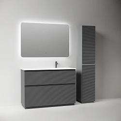 Тумба с раковиной Sancos Folk Floor 120 правая, напольная, Grey soft