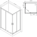 Душевой уголок AM.PM Gem 100x80см W90G-404-100280-MT профиль хром, стекло прозрачное