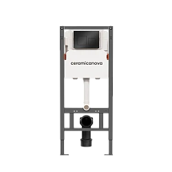 Система инсталляции для унитазов Ceramica Nova Balance CN121002MB с кнопкой черной матовой