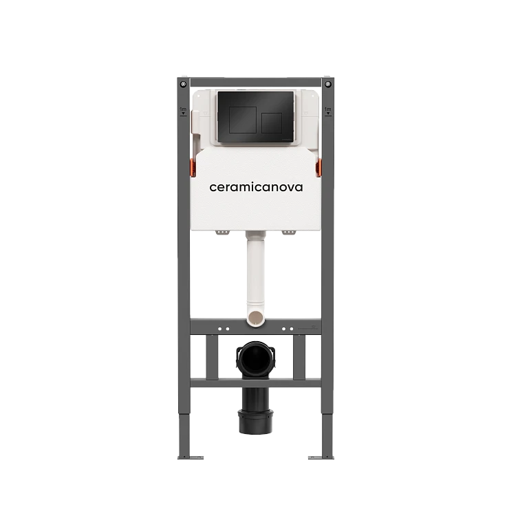 Система инсталляции для унитазов Ceramica Nova Balance CN121002MB с кнопкой черной матовой
