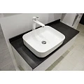 Тумба с раковиной Comforty Милан 120 00-00004023CF белая глянцевая, с антрацитовой столешницей