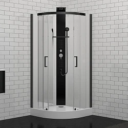 Душевая кабина Black & White Galaxy 90х90см G8701 8701900 профиль черный, стекло прозрачное