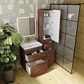Тумба с раковиной Style Line Атлантика 60 напольная, старое дерево