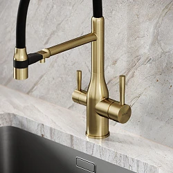 Смеситель для кухни Sancos Garda SC4009BG брашированное золото / черный