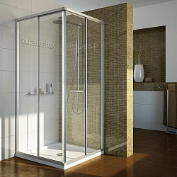 Душевой уголок GuteWetter Practic Square GK-422 95x95 см, профиль матовый хром