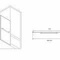 Шторка на ванну ABBER Immer Offen 80x140см AG70080B профиль черный, стекло прозрачное