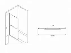 Шторка на ванну ABBER Immer Offen 80x140см AG70080B профиль черный, стекло прозрачное