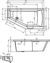 Акриловая ванна Riho Geta 160x90 B030001005 левая, белая глянцевая