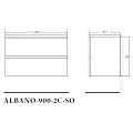Тумба с раковиной BelBagno Albano 90 белая глянцевая