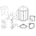 Душевой уголок AM.PM X-Joy 80x80 WK88EG профиль хром, стекло прозрачное