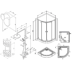 Душевой уголок AM.PM X-Joy 80x80 WK88EG профиль хром, стекло прозрачное