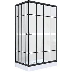 Душевой уголок Niagara 120x80см NG-0120-14 профиль черный, стекло прозрачное