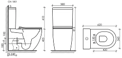 Унитаз-компакт Ceramica Nova Mia CN1801 белый глянец