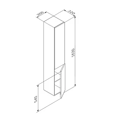 Шкаф-пенал AM.PM Gem 30см M90CHR0306BM черный матовый