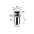 Донный клапан Remer 905CC114NO с переливом, чёрный