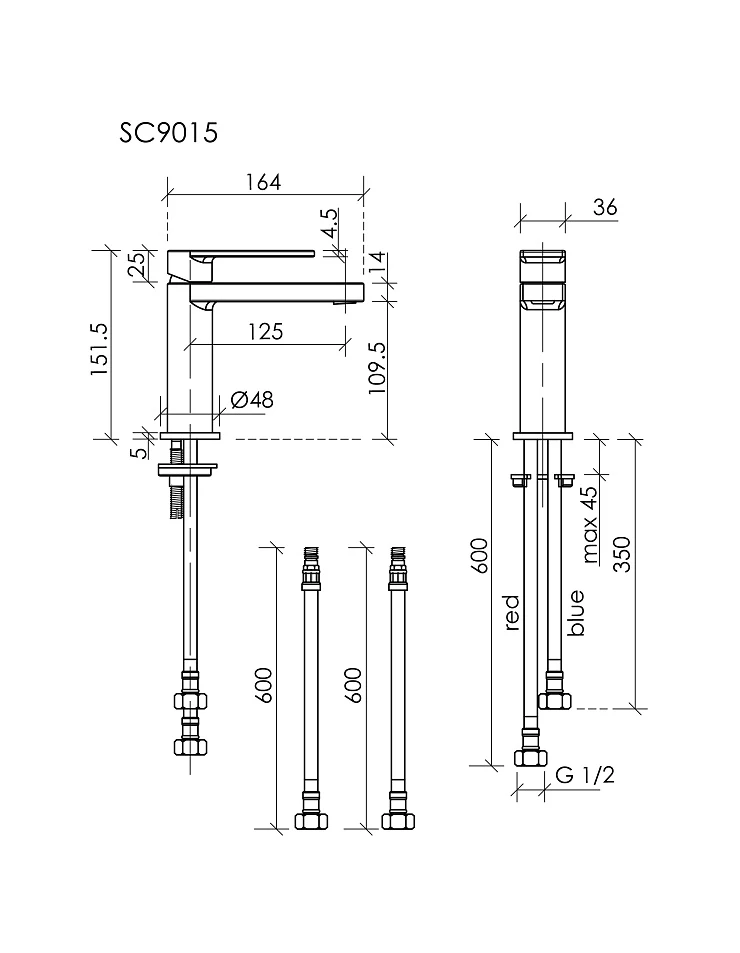 Смеситель для раковины Sancos Studio SC9015BG брашированное золото