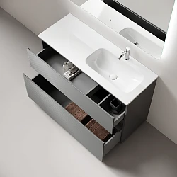 Тумба с раковиной Sancos Folk Floor 120 правая, напольная, Ergraut soft