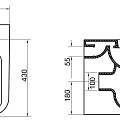 Чаша для унитаза приставного BelBagno ALBANO BB120CBR