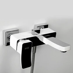 Смеситель для ванны с душем Wasserkraft Aller 1061WHITE белый / хром