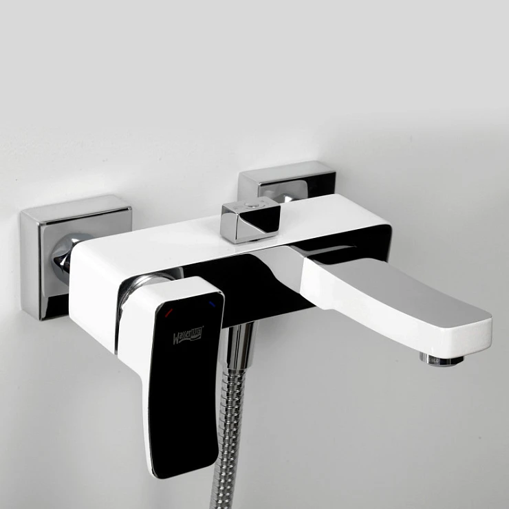 Смеситель для ванны с душем Wasserkraft Aller 1061WHITE белый/хром