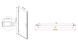 Душевая дверь в нишу Vincea Flex 90см VDP-1F900CGB профиль черный, стекло тонированное