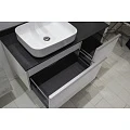 Тумба с раковиной Comforty Милан 120 00-00004023CF белая глянцевая, с антрацитовой столешницей