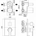 Смеситель встраиваемый для душа Cezares OVEST-DEV3-BIO белый матовый