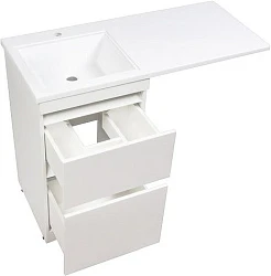 Тумба с раковиной Style Line Даллас 110 напольная, левая, эмаль, белый глянец