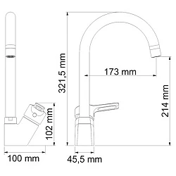 Смеситель для кухни Wasserkraft Ruhr 24407 хром