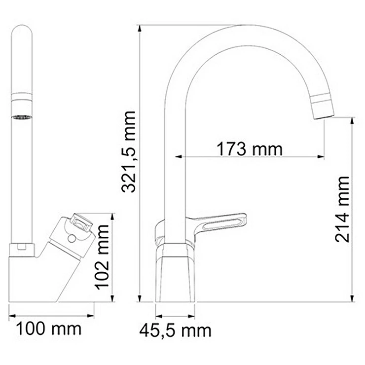 Смеситель для кухни Wasserkraft Ruhr 24407 хром