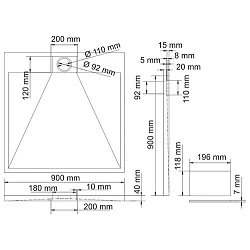 Душевой поддон Wasserkraft Alme 90x90см 15T03 белый