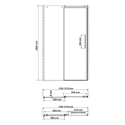 Душевая дверь в нишу Wasserkraft Dinkel 120см 58R05 профиль хром, стекло прозрачное