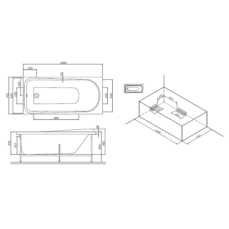 Экран AM.PM Like 150x70 W80A-150-070W-P белый