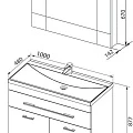 Мебель для ванной Aquanet Верона 100 черный 1 ящик 2 дверцы