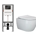 Комплект инсталляции Ceramica Nova CN121002MB с унитазом CN3001, кнопка черная матовая