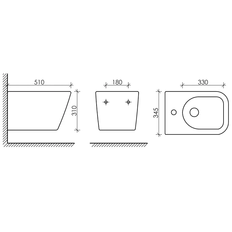 Биде подвесное Ceramica Nova Metric CN3008 белый глянец