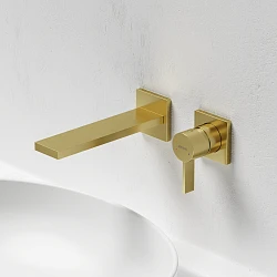 Смеситель для раковины Sancos Linn SC9021BG c внутренней частью, брашированное золото