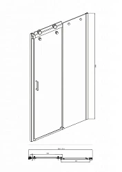 Душевая дверь в нишу Bravat Wave 120x200см BD120.4102S профиль хром, стекло прозрачное